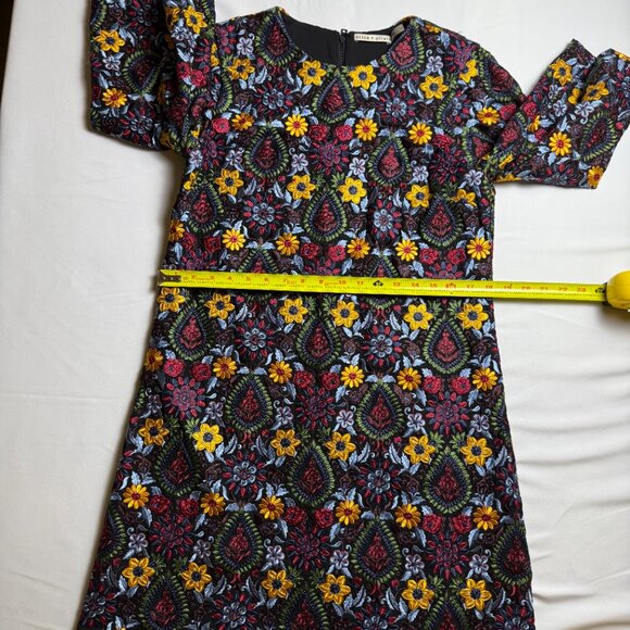 alice + olivia | Size 12 | Coley Bell Sleeve Floral Embroidered Mini Dress - Picture 8 of 11